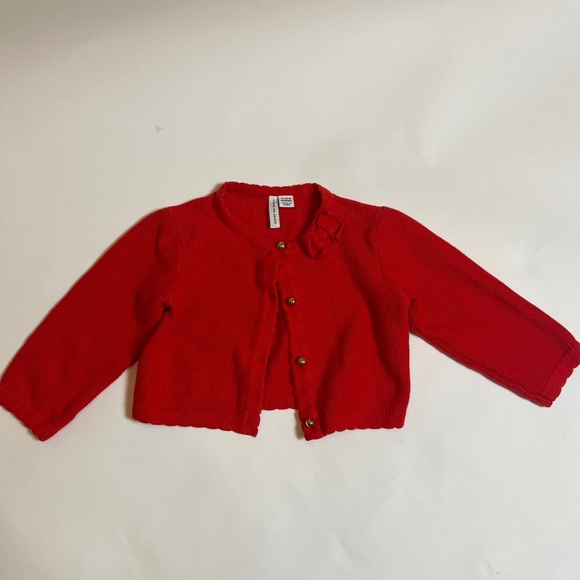 Janie and Jack 18-24M Red Sweater with gold buttons - Picture 1 of 4